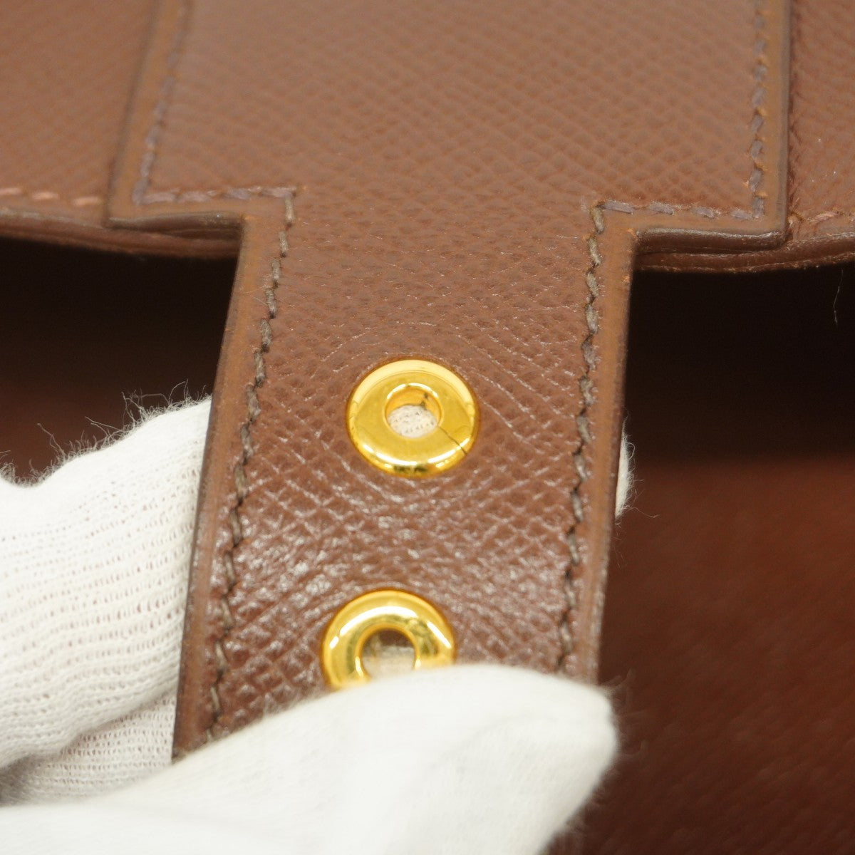 【6fa1789】エルメス ブリーフケース サックアデペッシュ38 クシュベル ハバナ ゴールド金具 □B刻印【中古】メンズ