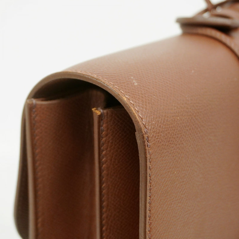 【6fa1789】エルメス ブリーフケース サックアデペッシュ38 クシュベル ハバナ ゴールド金具 □B刻印【中古】メンズ