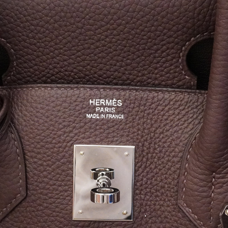 【6fa1796-g】エルメス ハンドバッグ バーキン30 トゴ カカオ シルバー金具 D刻印【中古】レディース