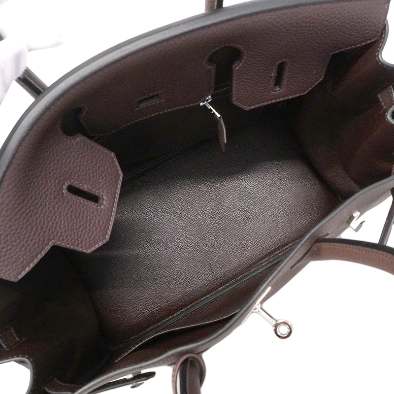 【6fa1796-g】エルメス ハンドバッグ バーキン30 トゴ カカオ シルバー金具 D刻印【中古】レディース