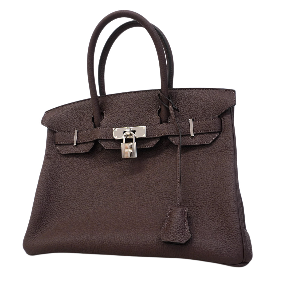 【6fa1796-g】エルメス ハンドバッグ バーキン30 トゴ カカオ シルバー金具 D刻印【中古】レディース