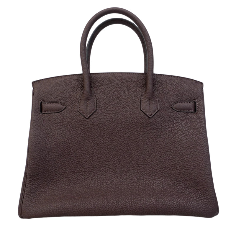 【6fa1796-g】エルメス ハンドバッグ バーキン30 トゴ カカオ シルバー金具 D刻印【中古】レディース