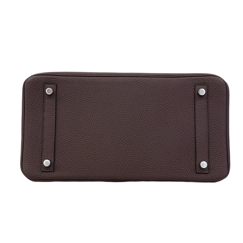 【6fa1796-g】エルメス ハンドバッグ バーキン30 トゴ カカオ シルバー金具 D刻印【中古】レディース