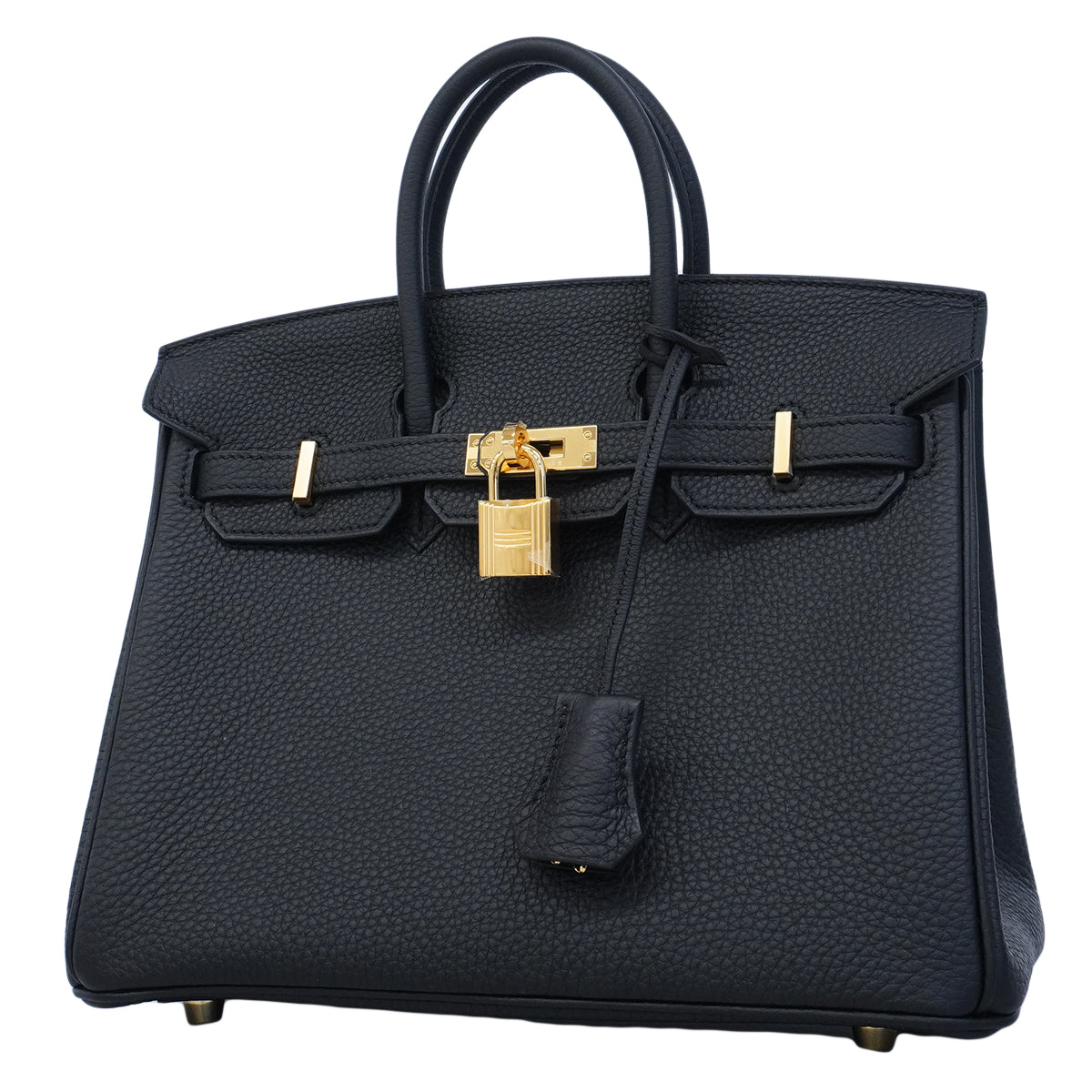 【6fa1797-g】エルメス ハンドバッグ バーキン25 トゴ ブラック ゴールド金具 G刻印【中古】レディース