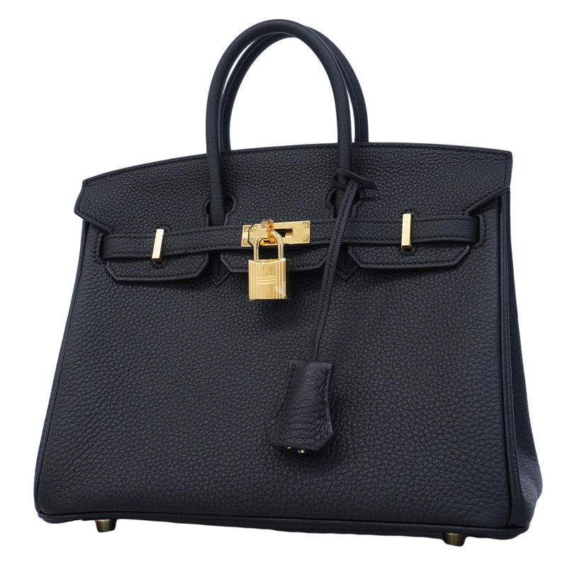 【6fa1797-g】エルメス ハンドバッグ バーキン25 トゴ ブラック ゴールド金具 G刻印【中古】レディース