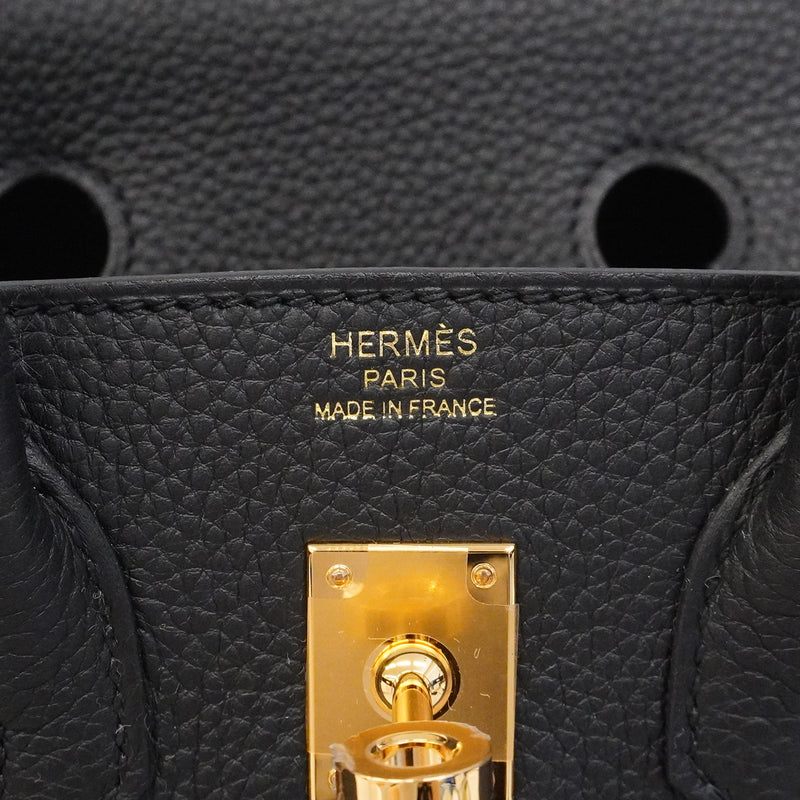 【6fa1797-g】エルメス ハンドバッグ バーキン25 トゴ ブラック ゴールド金具 G刻印【中古】レディース