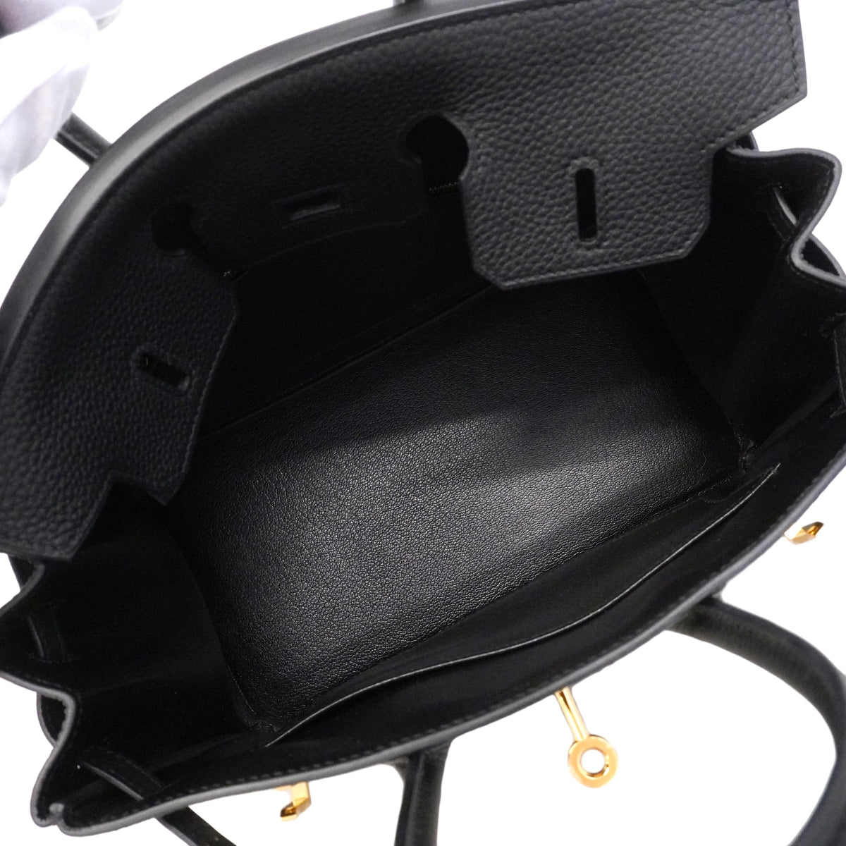 【6fa1797-g】エルメス ハンドバッグ バーキン25 トゴ ブラック ゴールド金具 G刻印【中古】レディース