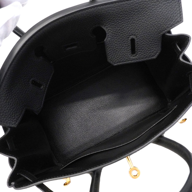 【6fa1797-g】エルメス ハンドバッグ バーキン25 トゴ ブラック ゴールド金具 G刻印【中古】レディース