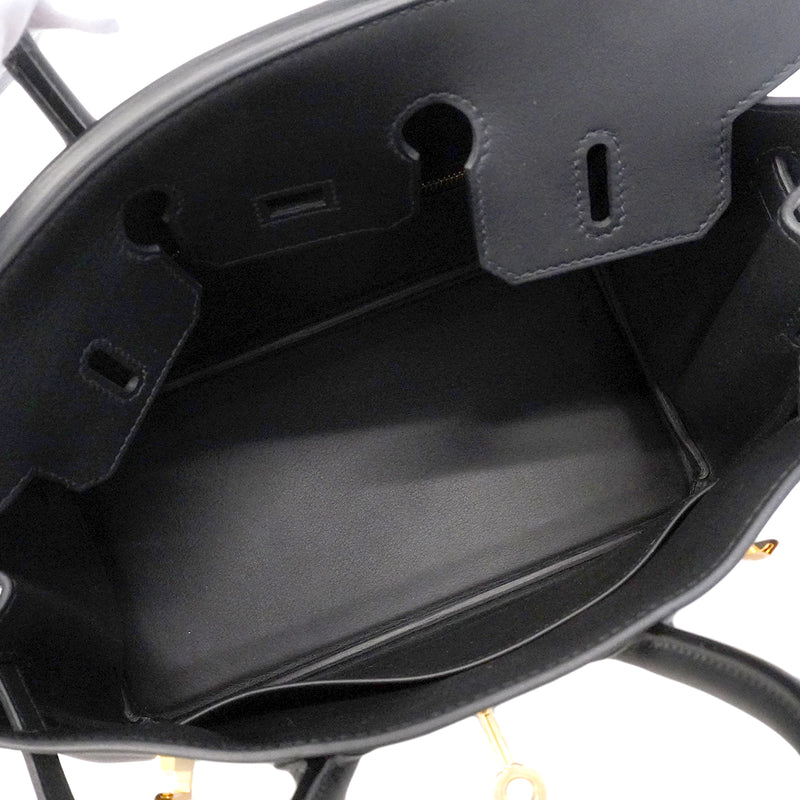 【6fa1799-g】エルメス ハンドバッグ バーキン25 スイフト ブラック ゴールド金具 G刻印【中古】レディース