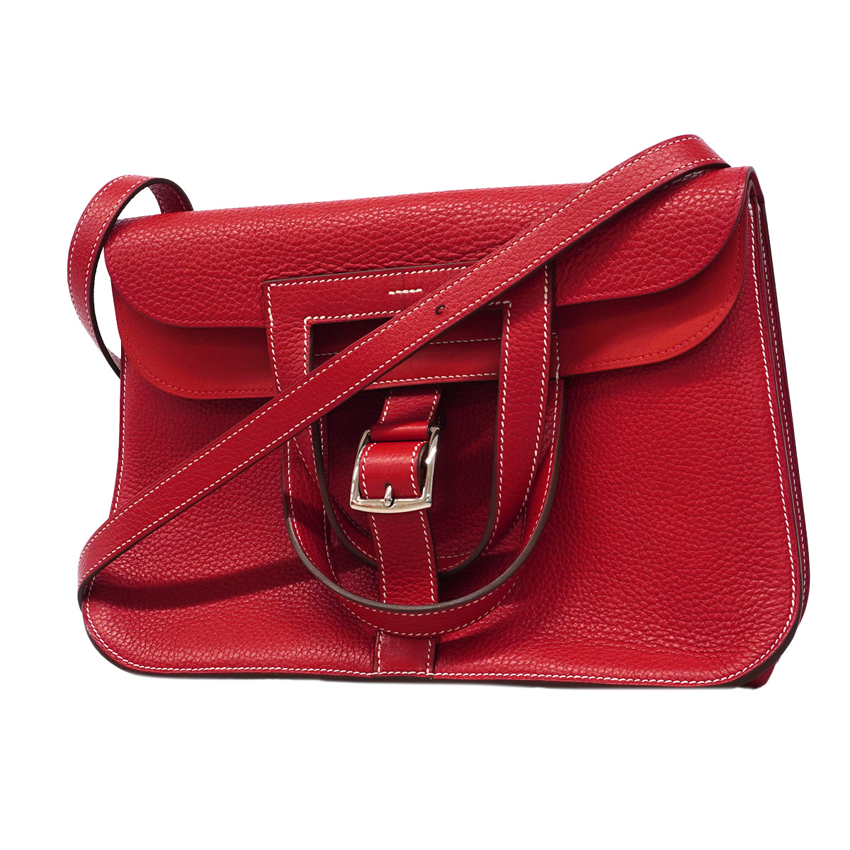 【6fa1800】エルメス ハンドバッグ アルザン31 トリヨンクレマンス ルージュカザック シルバー金具 A刻印 2wayバッグ【中古】レディース