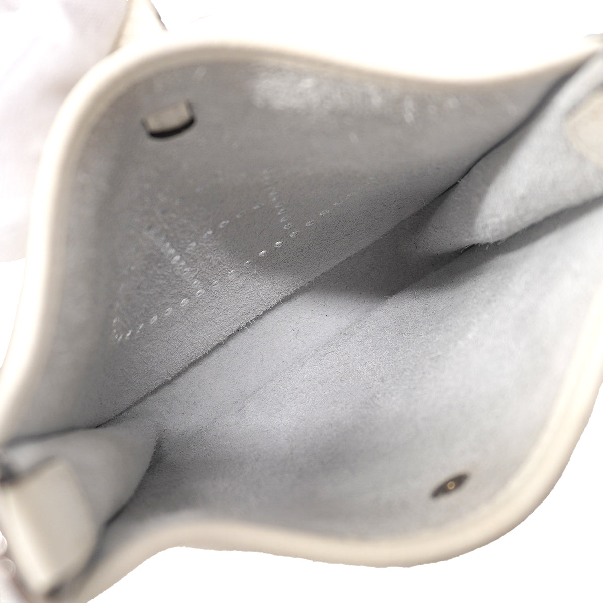 【6fa1802】エルメス ショルダーバッグ エヴリンTPM トリヨンクレマンス ホワイト シルバー金具 B刻印【中古】レディース
