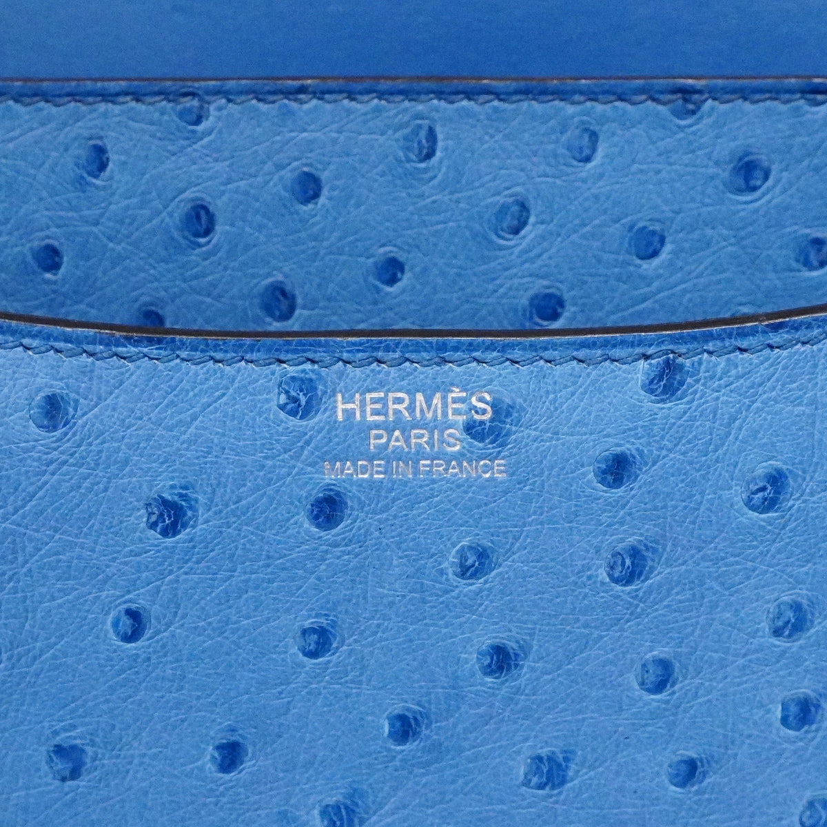 【6fa1803】エルメス ショルダーバッグ コンスタンス24 オーストリッチ ミコノス シルバー金具 C刻印【中古】レディース