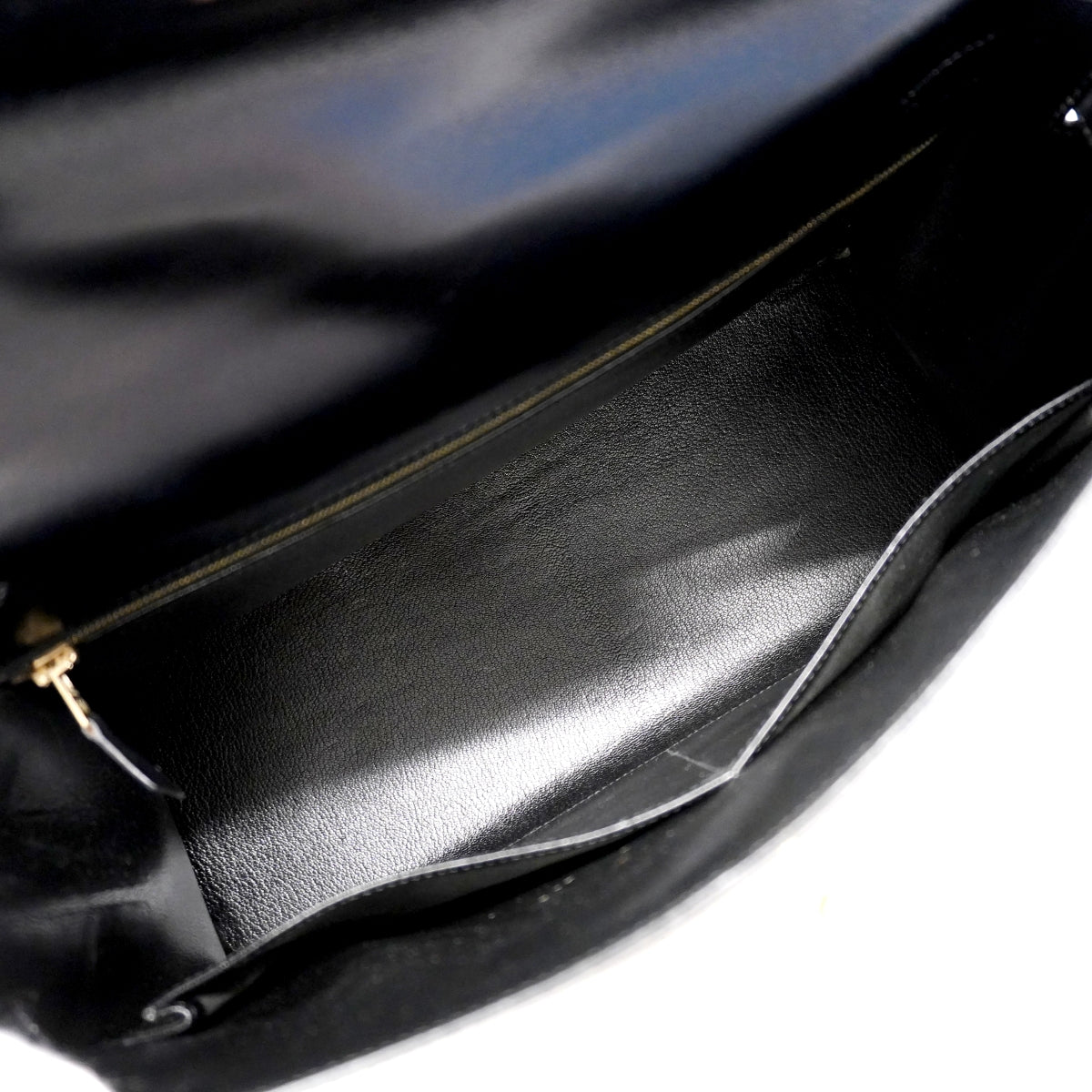 【6fa1805】エルメス ハンドバッグ ケリー35 ボックスカーフ ブラック ゴールド金具 □A刻印【中古】レディース