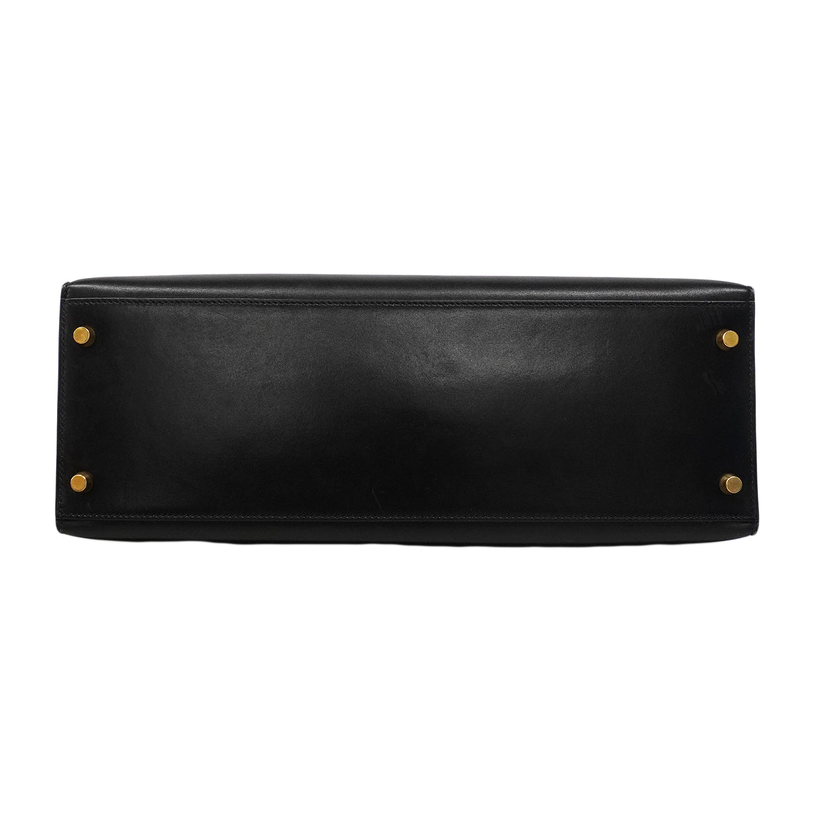 【6fa1805】エルメス ハンドバッグ ケリー35 ボックスカーフ ブラック ゴールド金具 □A刻印【中古】レディース