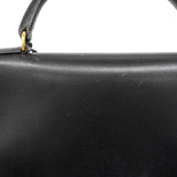 【6fa1805】エルメス ハンドバッグ ケリー35 ボックスカーフ ブラック ゴールド金具 □A刻印【中古】レディース