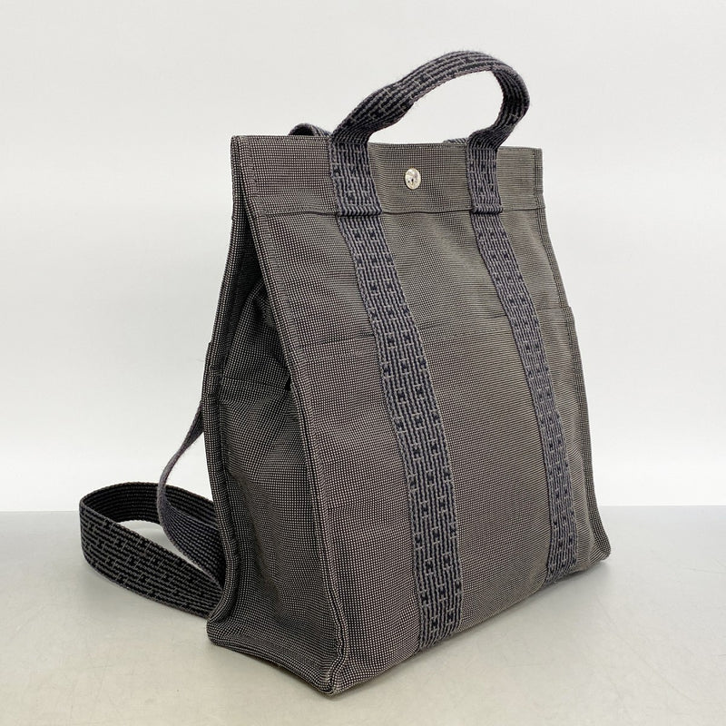 【6fa1807-k】エルメス リュック・デイパック エールライン アドMM キャンバス グレー シルバー金具【中古】メンズ レディース ユニセックス