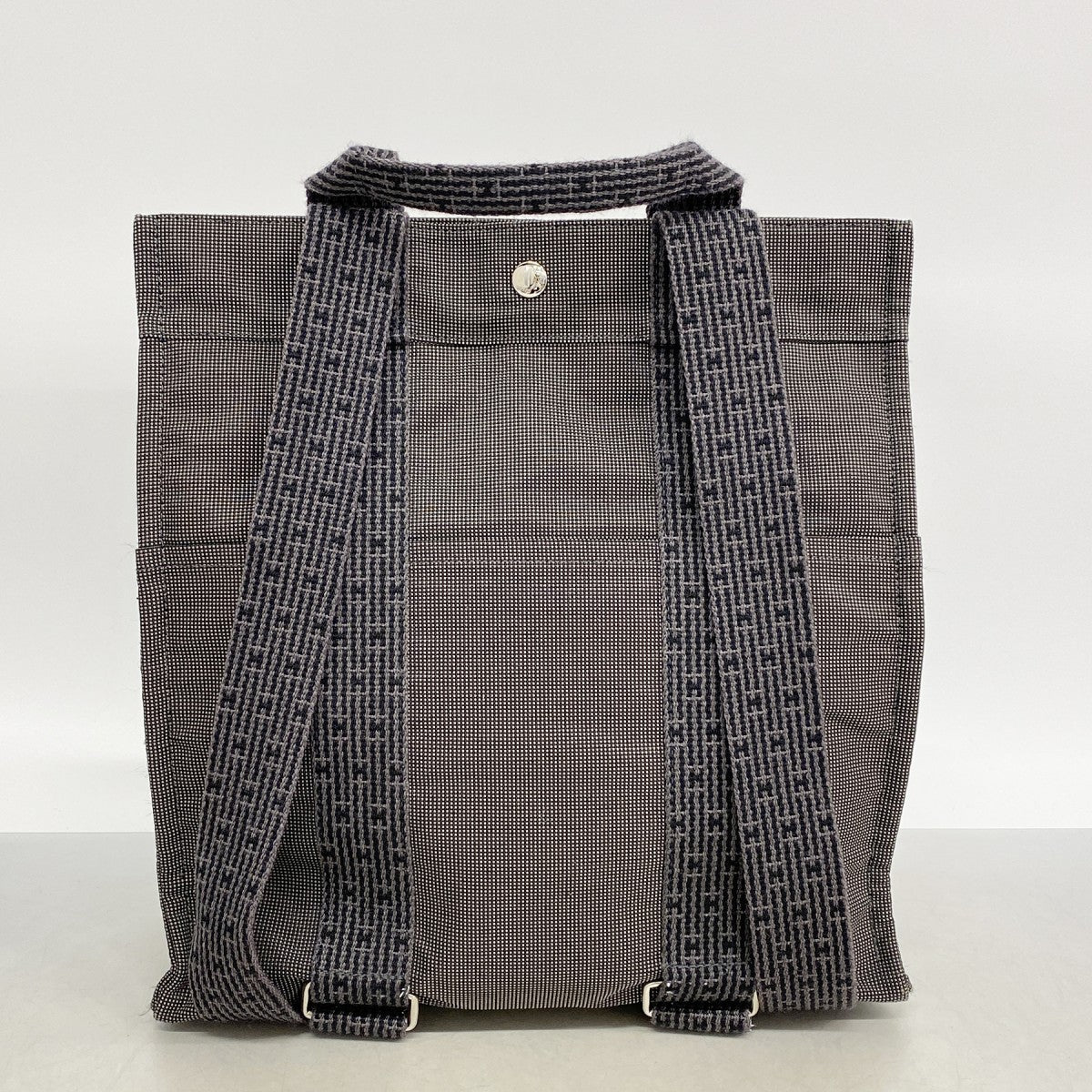【6fa1807-k】エルメス リュック・デイパック エールライン アドMM キャンバス グレー シルバー金具【中古】メンズ レディース ユニセックス