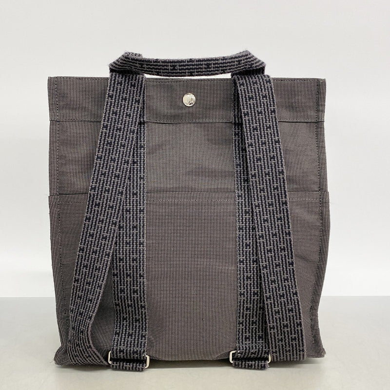 【6fa1807-k】エルメス リュック・デイパック エールライン アドMM キャンバス グレー シルバー金具【中古】メンズ レディース ユニセックス