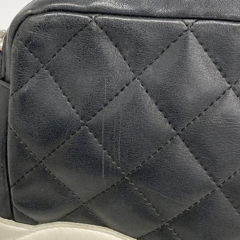 【6fa1810-k】シャネル ショルダーバッグ カンボン ラムスキン ブラック シルバー金具【中古】レディース
