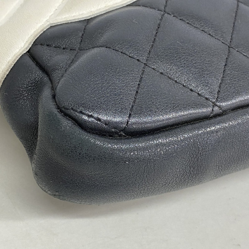 【6fa1810-k】シャネル ショルダーバッグ カンボン ラムスキン ブラック シルバー金具【中古】レディース