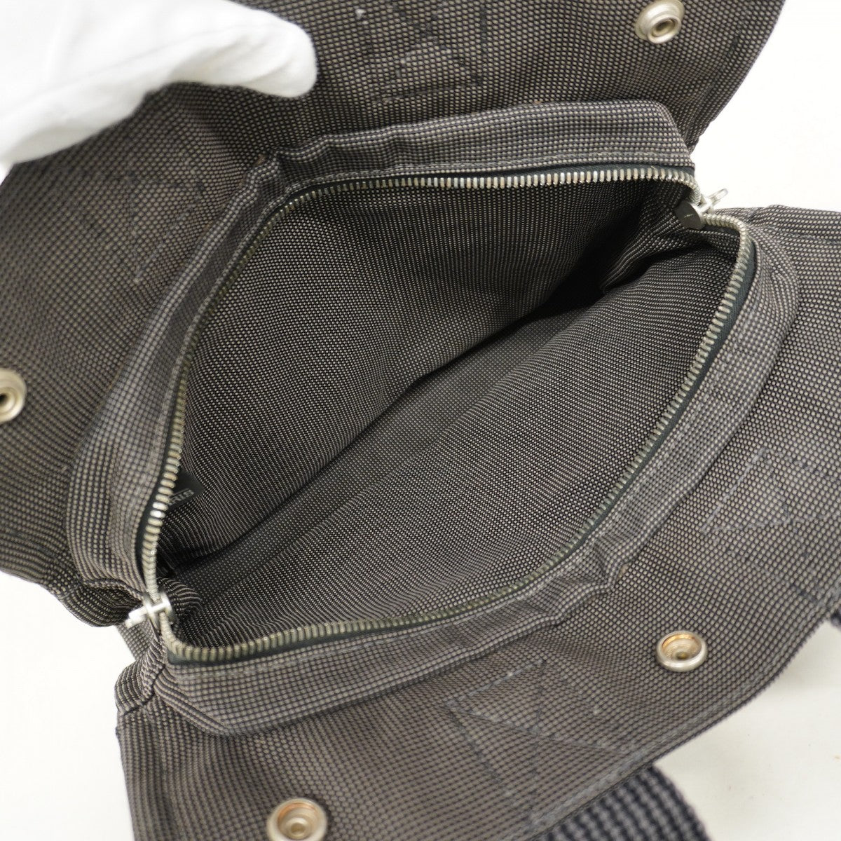【6fa1832-k】エルメス ハンドバッグ エールラインPM キャンバス グレー シルバー金具【中古】メンズ レディース ユニセックス