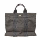 【6fa1832-k】エルメス ハンドバッグ エールラインPM キャンバス グレー シルバー金具【中古】メンズ レディース ユニセックス