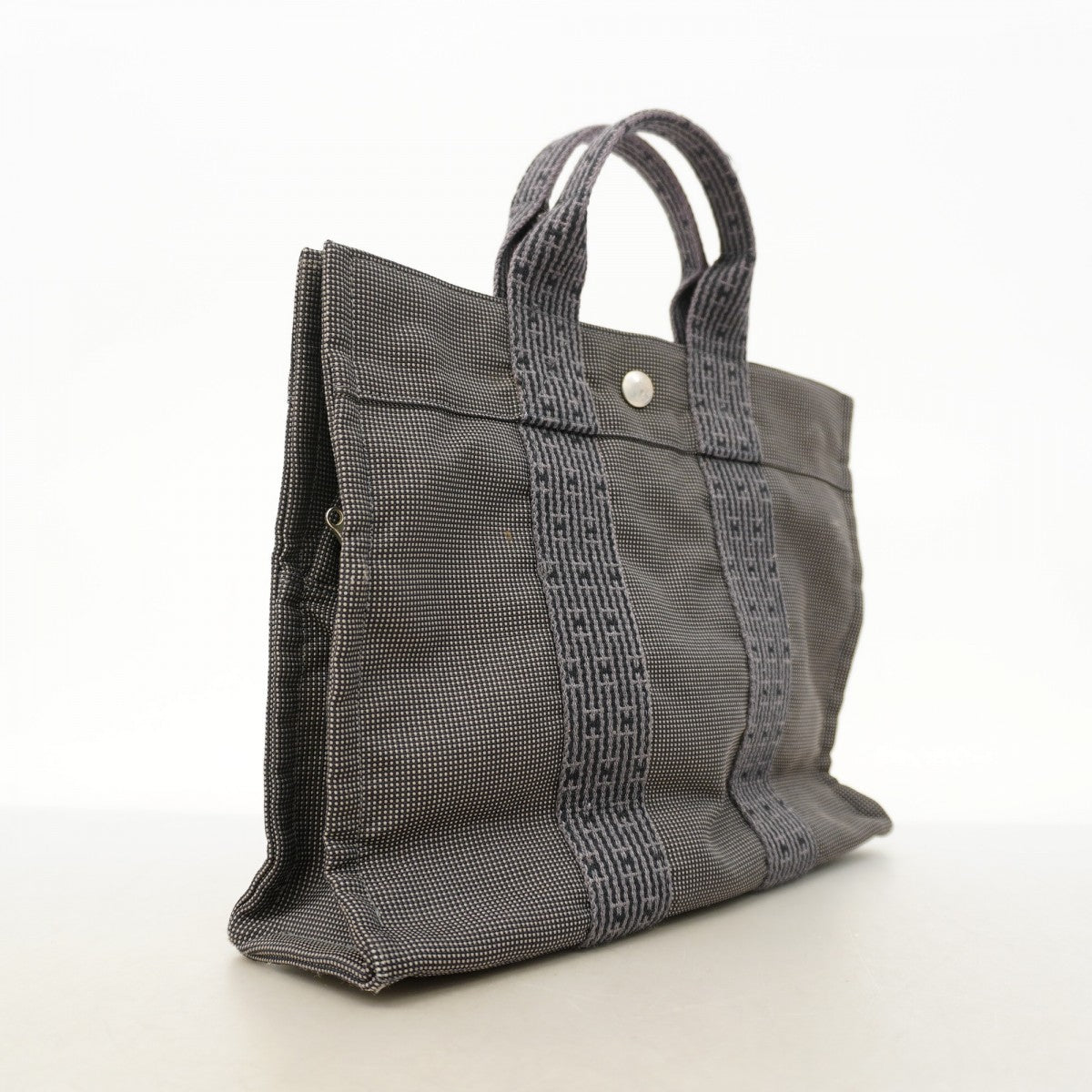 【6fa1832-k】エルメス ハンドバッグ エールラインPM キャンバス グレー シルバー金具【中古】メンズ レディース ユニセックス