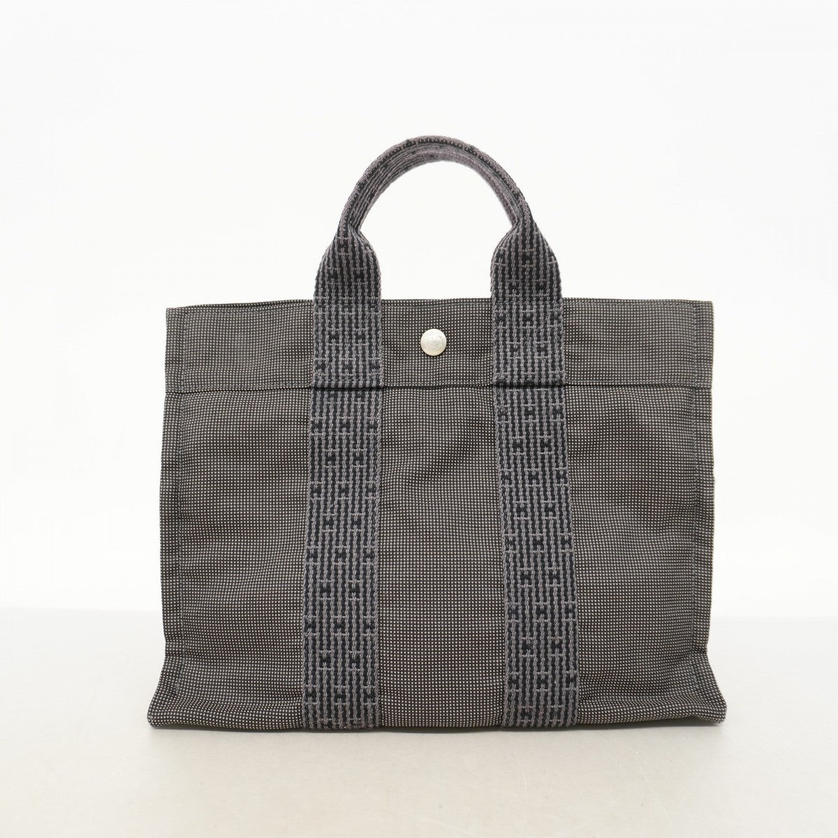 【6fa1832-k】エルメス ハンドバッグ エールラインPM キャンバス グレー シルバー金具【中古】メンズ レディース ユニセックス