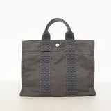 【6fa1832-k】エルメス ハンドバッグ エールラインPM キャンバス グレー シルバー金具【中古】メンズ レディース ユニセックス