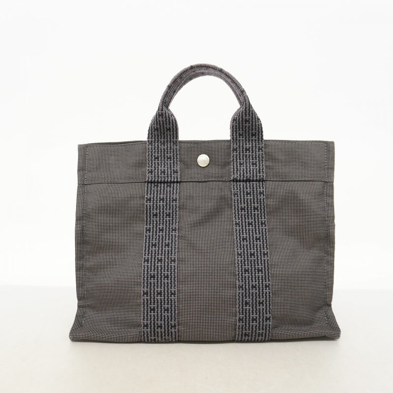 【6fa1832-k】エルメス ハンドバッグ エールラインPM キャンバス グレー シルバー金具【中古】メンズ レディース ユニセックス