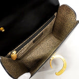 【6fa1843】カルティエ ハンドバッグ パンテール レザー ブラック ゴールド金具 2wayバッグ【中古】レディース