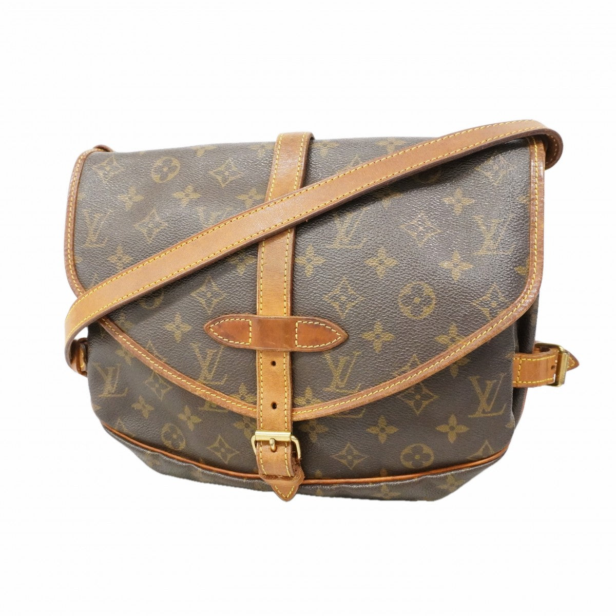 【6fa1846】ルイヴィトン ショルダーバッグ モノグラム ソミュール30 M42256 ブラウン【中古】レディース