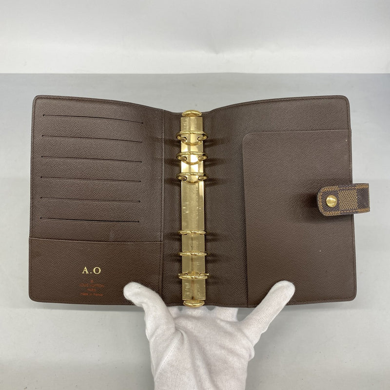 【6fa1857-k】ルイヴィトン 手帳カバー ダミエ アジェンダMM R20240 エベヌ【中古】メンズ レディース ユニセックス