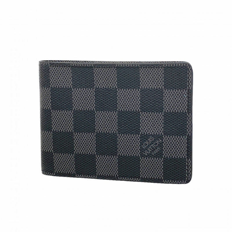 【6fa1858-k】ルイヴィトン 札入れ ダミエ・グラフィット ポルトフォイユスレンダー N63261 ブラック【中古】メンズ