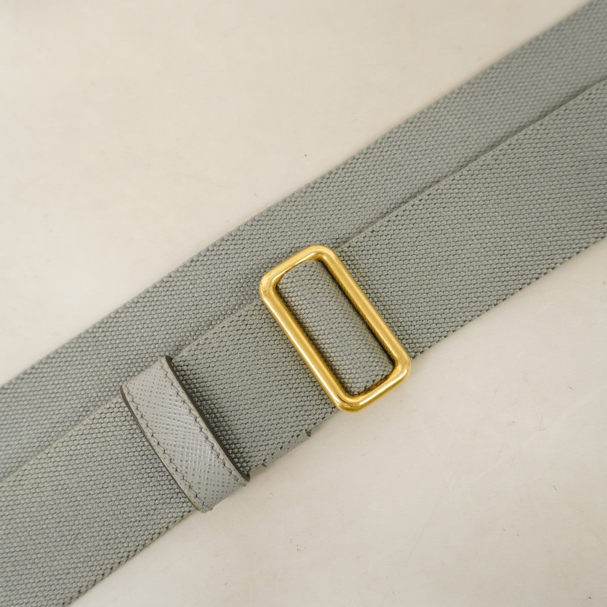 【6fa1868-k】プラダ ハンドバッグ カナパ キャンバス グレー ゴールド金具 2wayバッグ【中古】レディース