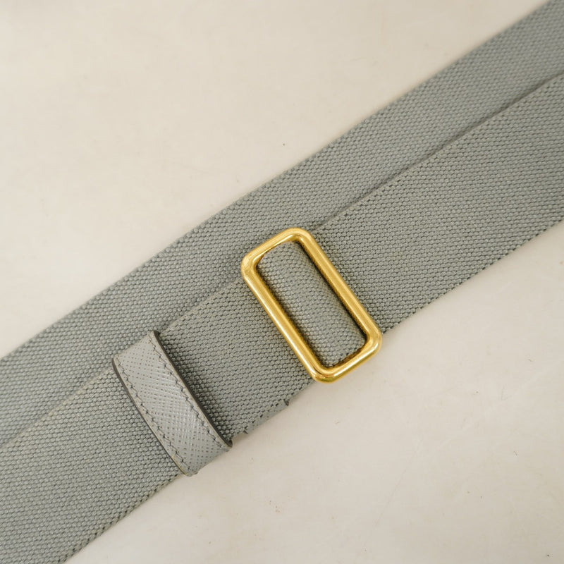 【6fa1868-k】プラダ ハンドバッグ カナパ キャンバス グレー ゴールド金具 2wayバッグ【中古】レディース