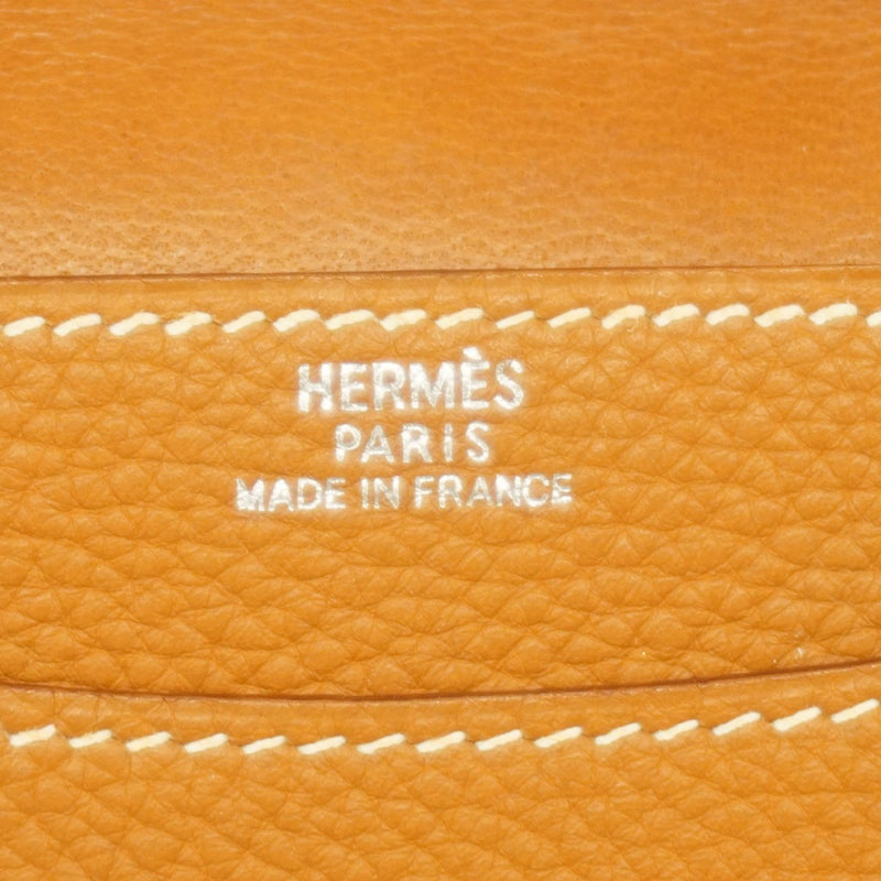 【6fa1880】エルメス カードケース ドゴンカードケース トゴ ゴールド シルバー金具 □G刻印【中古】メンズ レディース ユニセックス