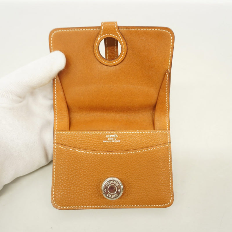 【6fa1880】エルメス カードケース ドゴンカードケース トゴ ゴールド シルバー金具 □G刻印【中古】メンズ レディース ユニセックス
