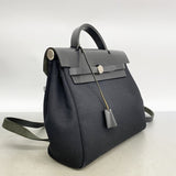 【6fa1888-k】エルメス リュック・デイパック エールバックアドPM トワルオフィシエ ブラック シルバー金具 □G刻印 2wayバッグ【中古】レディース
