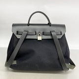 【6fa1888-k】エルメス リュック・デイパック エールバックアドPM トワルオフィシエ ブラック シルバー金具 □G刻印 2wayバッグ【中古】レディース