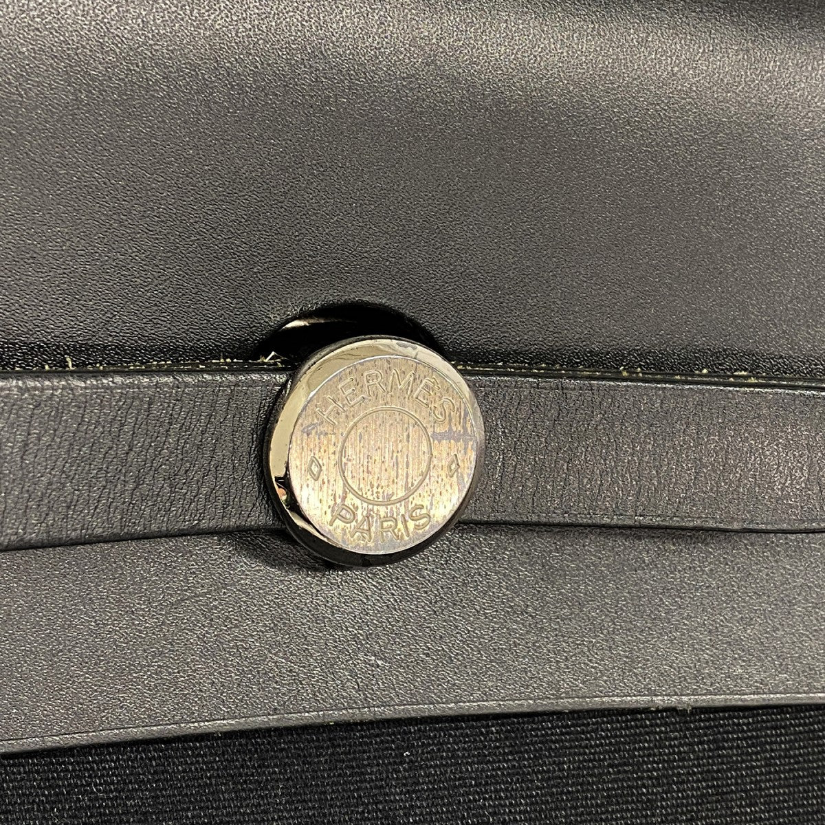 【6fa1888-k】エルメス リュック・デイパック エールバックアドPM トワルオフィシエ ブラック シルバー金具 □G刻印 2wayバッグ【中古】レディース