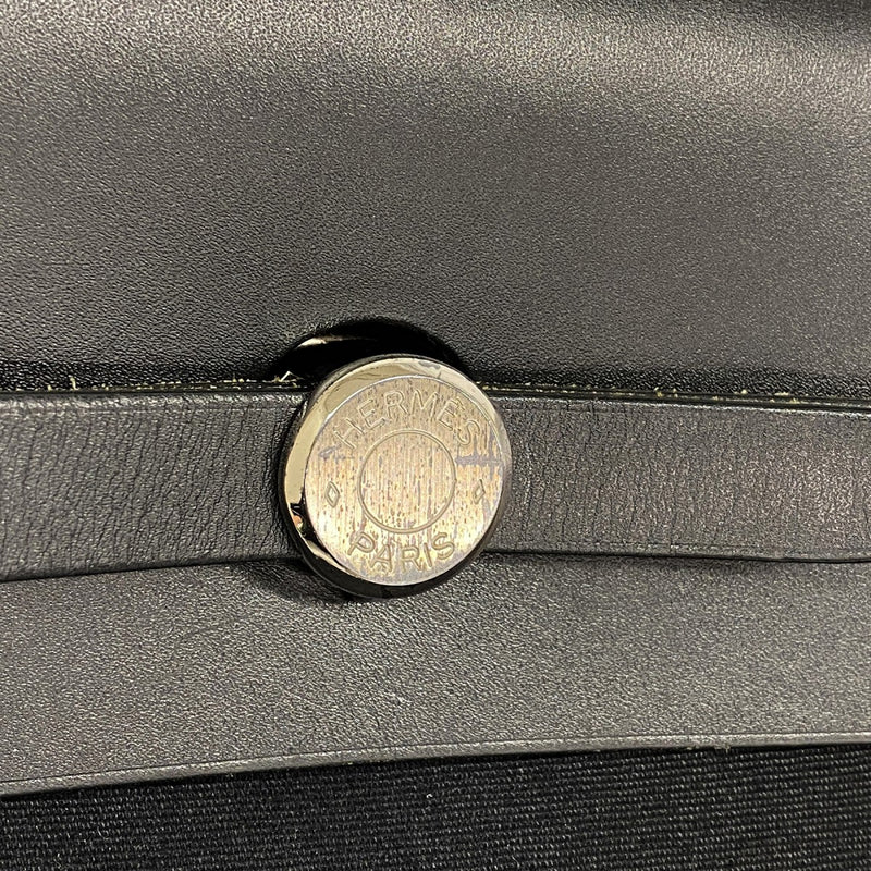 【6fa1888-k】エルメス リュック・デイパック エールバックアドPM トワルオフィシエ ブラック シルバー金具 □G刻印 2wayバッグ【中古】レディース