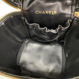 【6fa1890-k】シャネル バニティバッグ ビコローレ ラムスキン ブラック ゴールド金具【中古】レディース