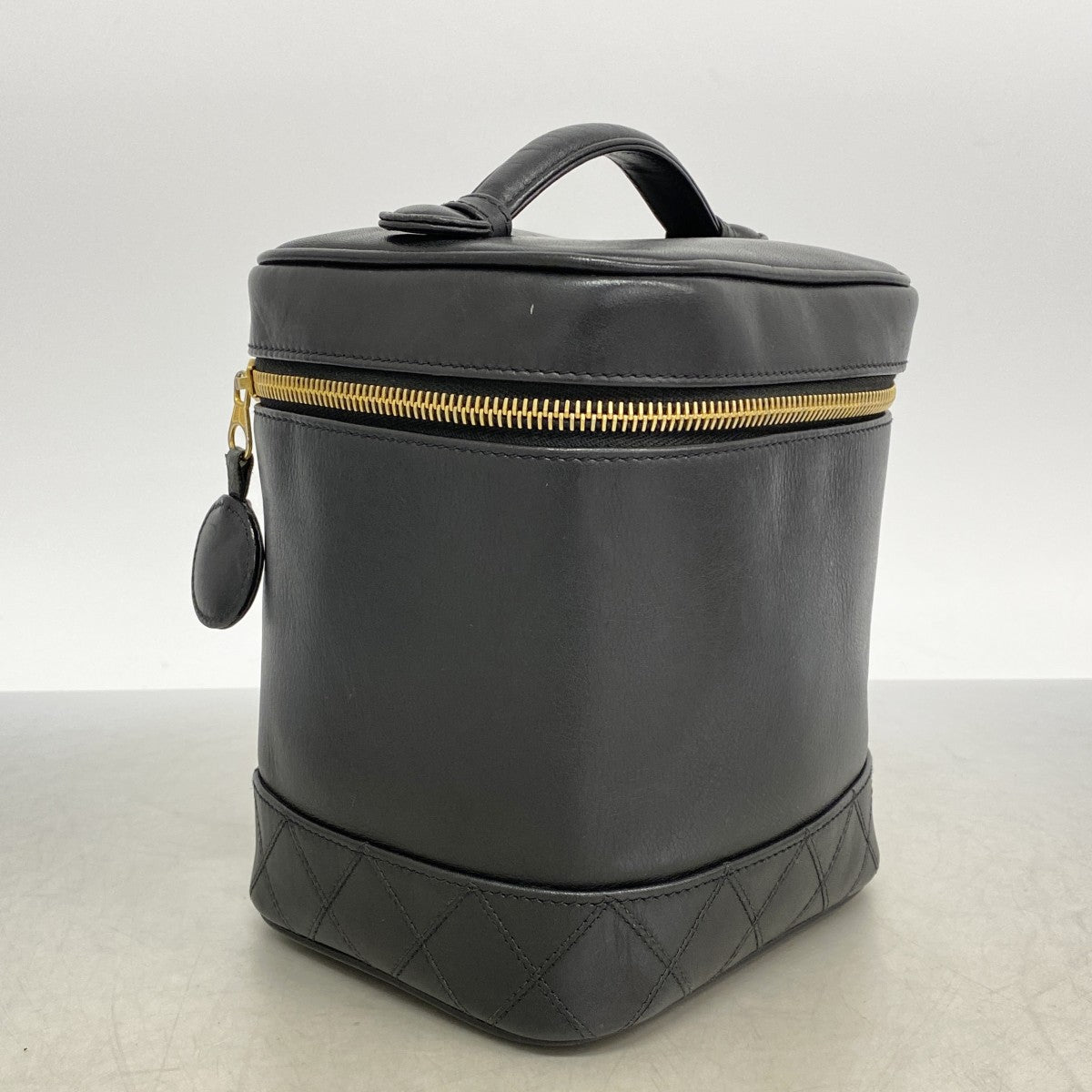 【6fa1890-k】シャネル バニティバッグ ビコローレ ラムスキン ブラック ゴールド金具【中古】レディース
