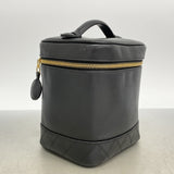 【6fa1890-k】シャネル バニティバッグ ビコローレ ラムスキン ブラック ゴールド金具【中古】レディース