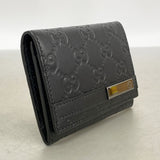 【6fa1893-k】グッチ 名刺入れ グッチシマ 251727 レザー ブラック シルバー金具【中古】メンズ