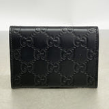 【6fa1893-k】グッチ 名刺入れ グッチシマ 251727 レザー ブラック シルバー金具【中古】メンズ