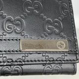 【6fa1893-k】グッチ 名刺入れ グッチシマ 251727 レザー ブラック シルバー金具【中古】メンズ