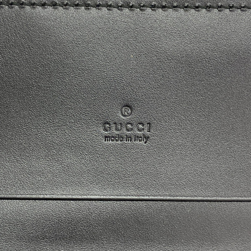 【6fa1893-k】グッチ 名刺入れ グッチシマ 251727 レザー ブラック シルバー金具【中古】メンズ