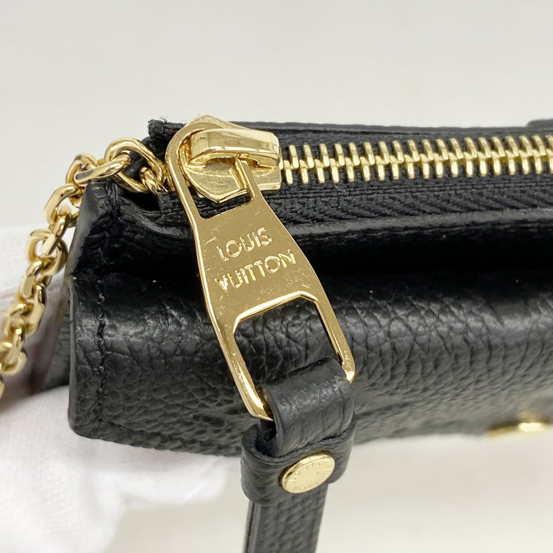 【6fa1896-k】ルイヴィトン コインケース モノグラム・アンプラント ポルトカルトレクトヴェルソ M28798 ノワール【中古】レディース